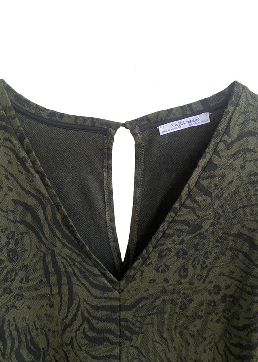 Zara Kleid M Olivgrün