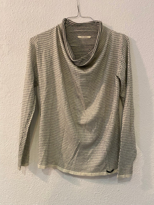 scunkfunk Langarmshirt Beige mit schwarzem Muster