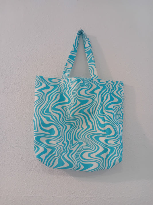 Einkaufstasche Blau und Weiß